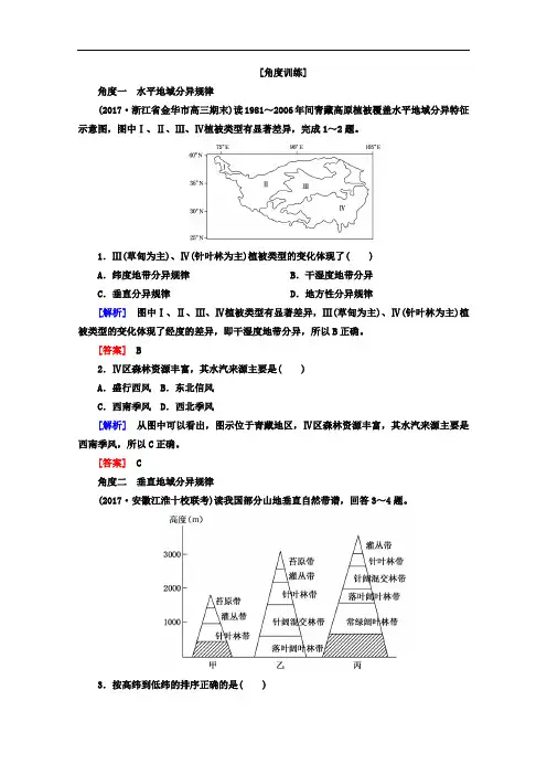 【高中地理】2018版高考地理二轮专题检测试卷：第2部分专题突破篇(30份) 通用29