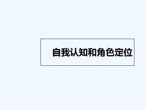 自我认知和角色定位
