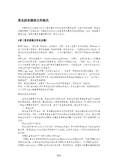 常见的多媒体文件格式
