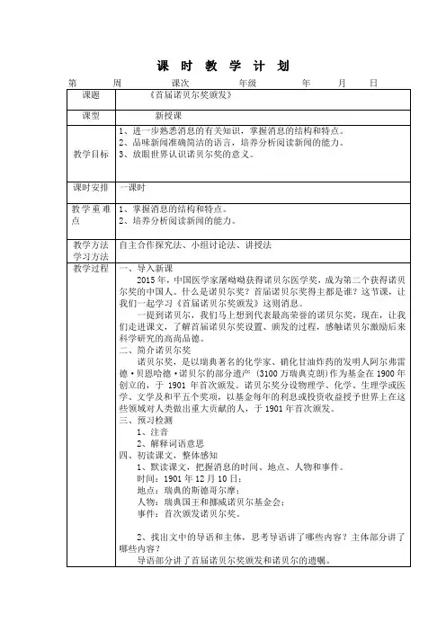 《首届诺贝尔奖颁发》