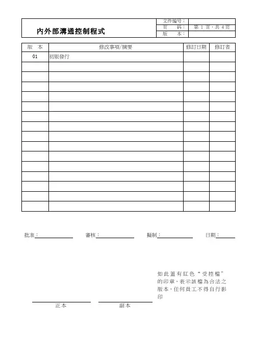 内外部沟通控制程序