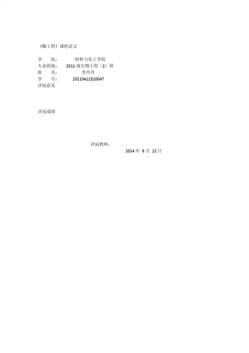 酶制剂在工业上的应用现状与展望