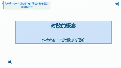 高中数学人教A版必修一:2.2.1对数与对数运算 课件