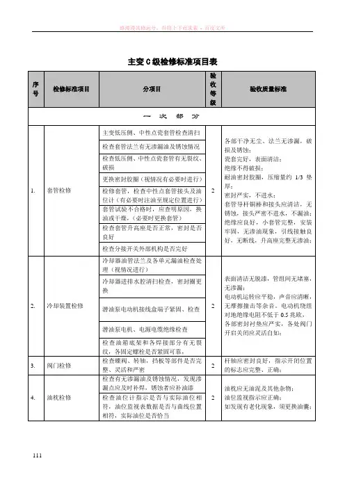 主变c级检修标准项目