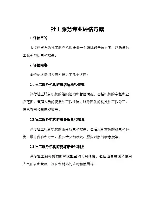 社工服务专业评估方案