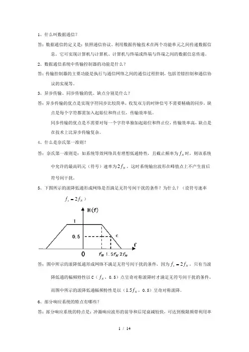 数据通信原理习题与标准答案