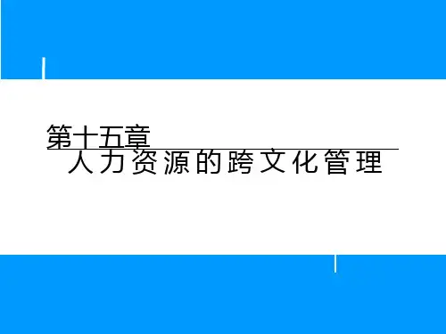 第十五章人力资源的跨文化管理