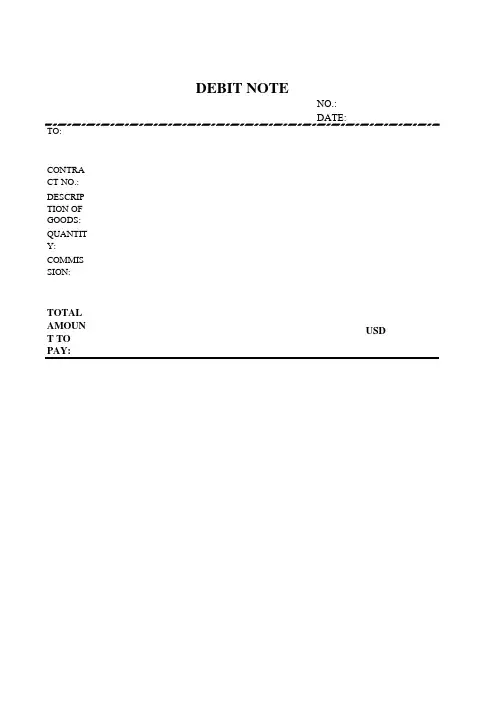 debit note(样板)