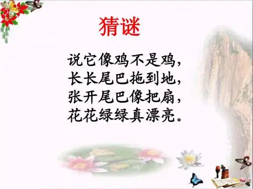 二年级美术下册第7课《美丽孔雀》 优秀课件1人教版