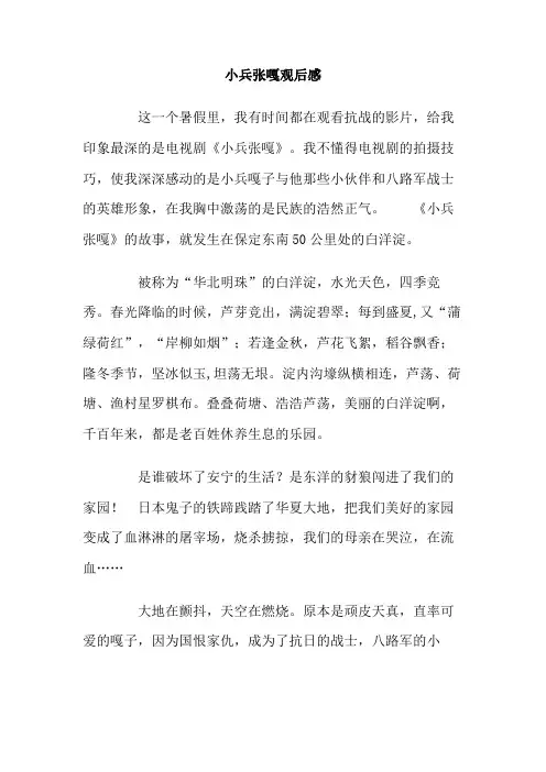 小兵张嘎观后感