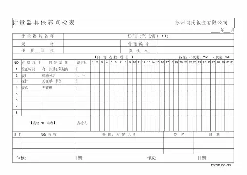 计量器具保养点检表