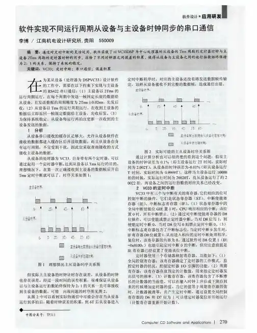 软件实现不同运行周期从设备与主设备时钟同步的串口通信