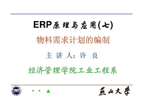 ERP原理与应用
