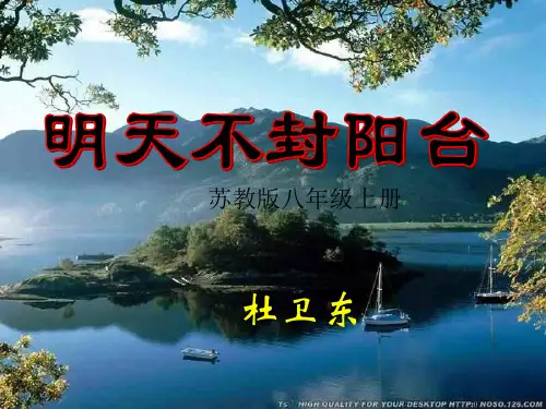 苏教版八年级语文上册《五单元 人与环境  二十四 .明天不封阳台》研讨课件_10