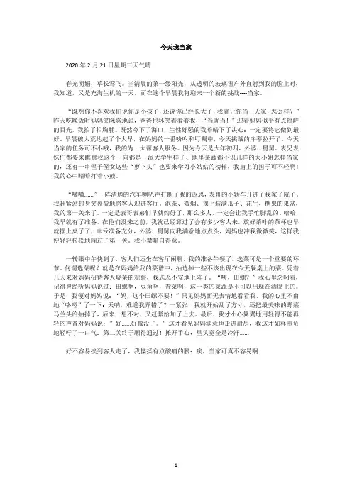 今天我当家