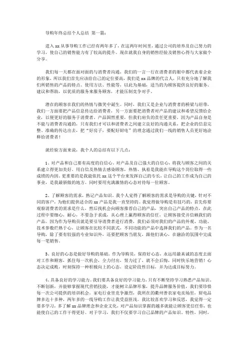 导购年终总结个人总结(5篇)