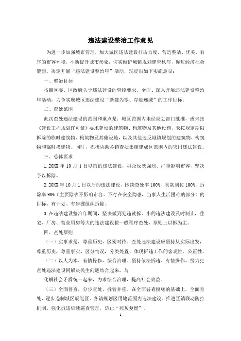 违法建设整治工作意见