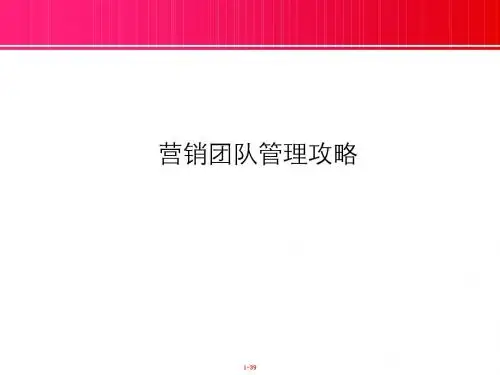 营销团队管理攻略
