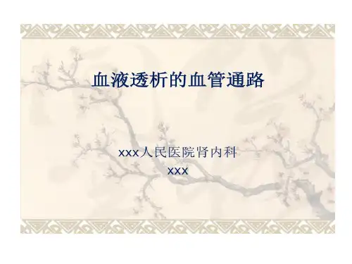 血液透析血管通路107页PPT