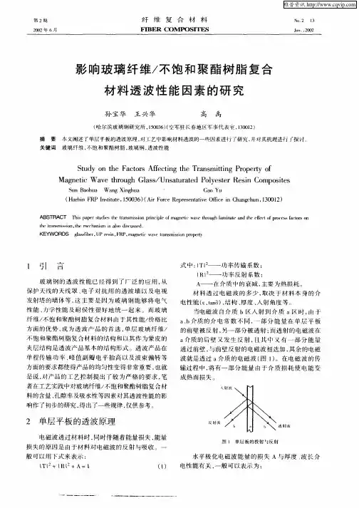 影响玻璃纤维／不饱和聚酯树脂复合材料透皮性能因素的研究