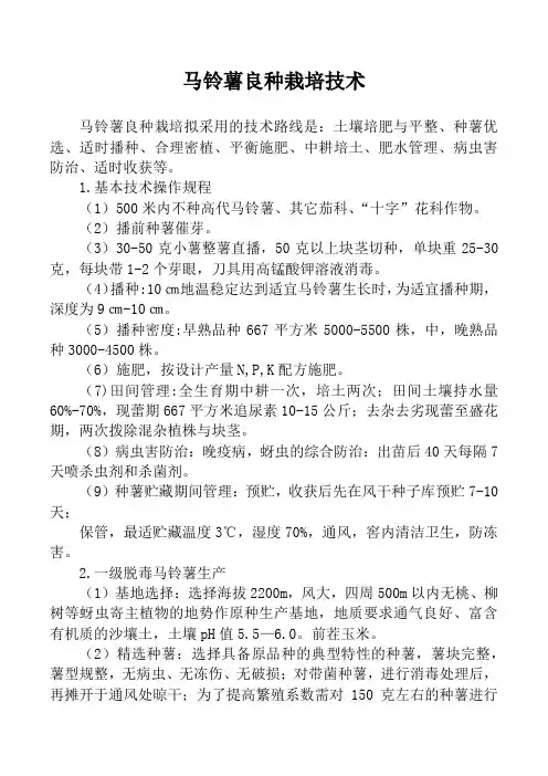 马铃薯高产栽培技术 2