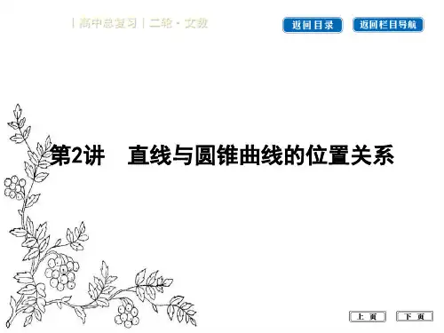 2017届高三数学(文)二轮复习课件(全国通用)专题突破 专题6 解析几何 第2讲 直线与圆锥曲线的位置关系