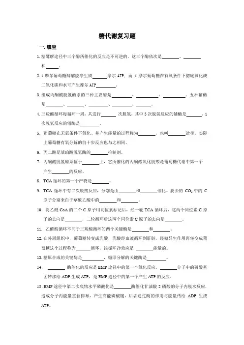 糖代谢复习题2 (2)