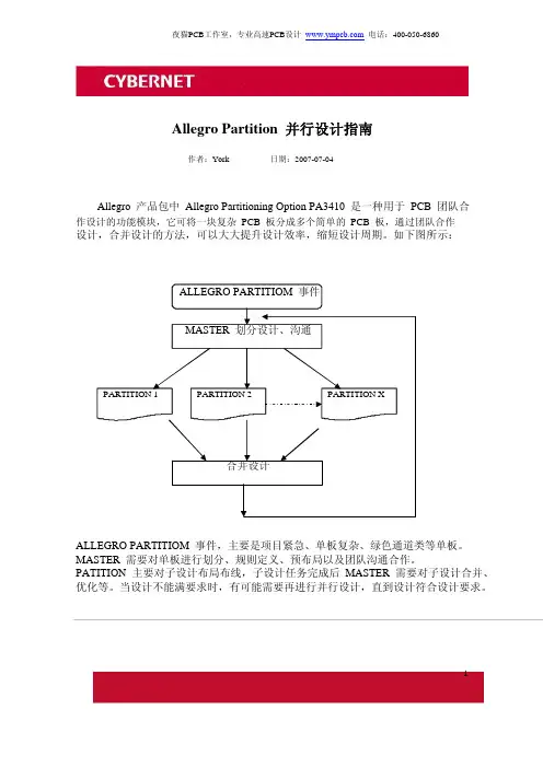 allegro多人同时 同步 协作快速PCB设计教程Allegro_Partition