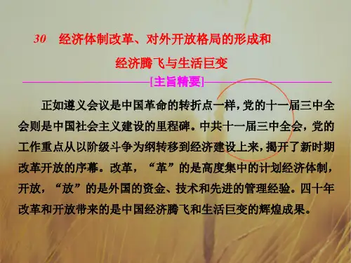 2018届历史一轮复习30 经济体制改革、对外开放格局的形成和经济腾飞与生活巨变 课件40张 精品