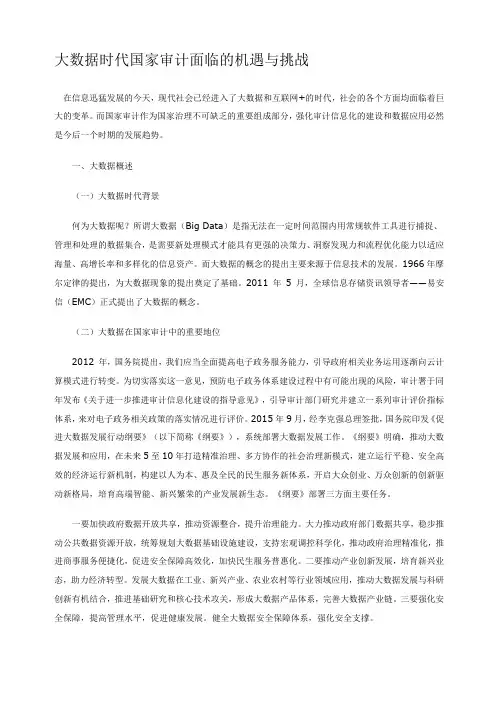 大数据时代国家审计面临的机遇与挑战