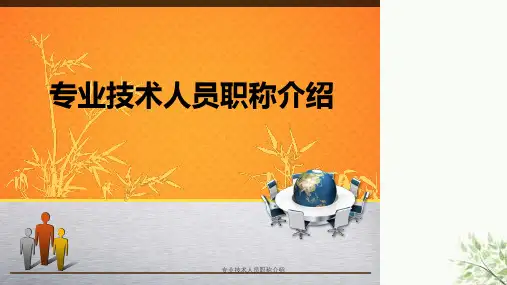 专业技术人员职称介绍课件