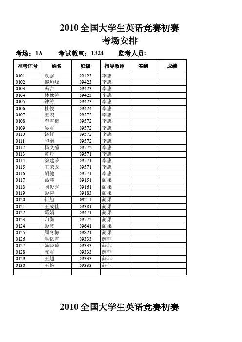 2010全国大学生英语竞赛初赛