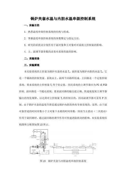 锅炉夹套水温与内胆水温串级控制系统