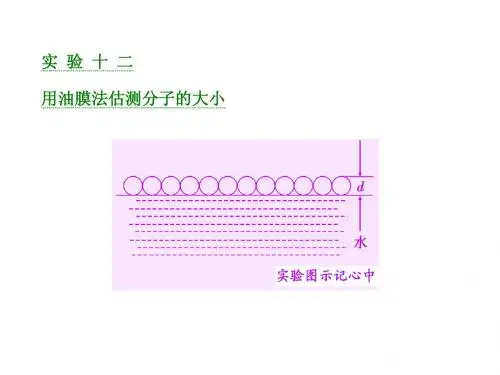 2016届高三物理一轮复习:实验专题复习:实验十二 用油膜法估测分子的大小