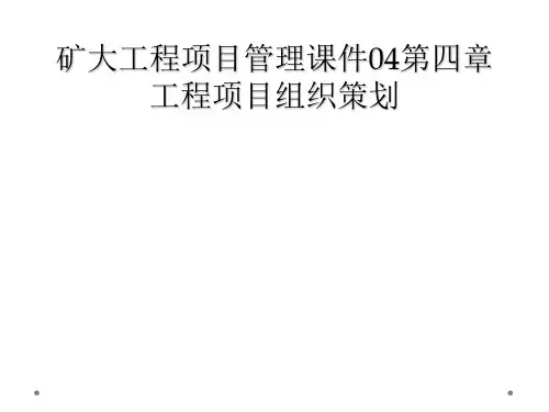 矿大工程项目管理课件04第四章工程项目组织策划