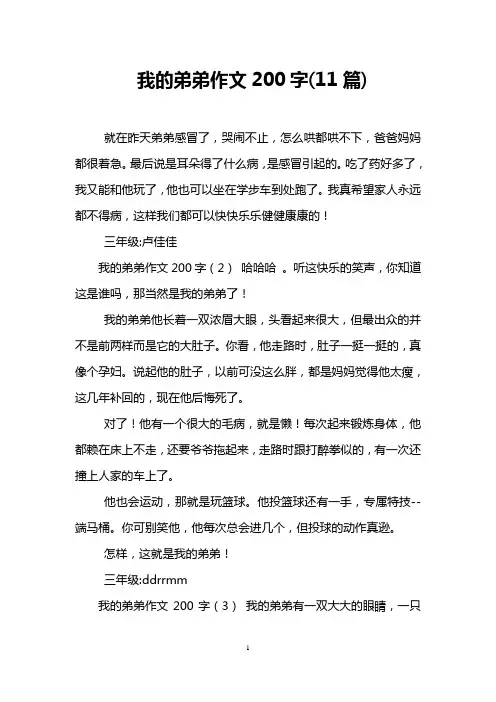 我的弟弟作文200字(11篇)