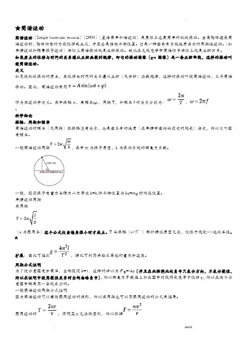 简谐振动总结