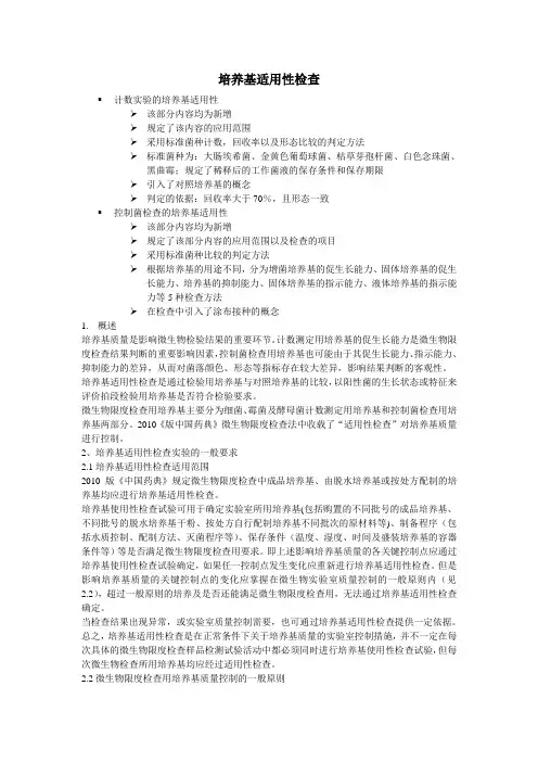 培养基适用性检查