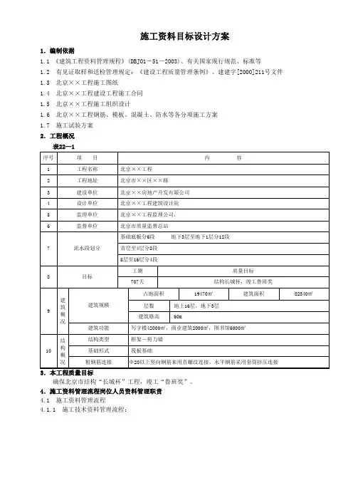 施工资料目标设计方案