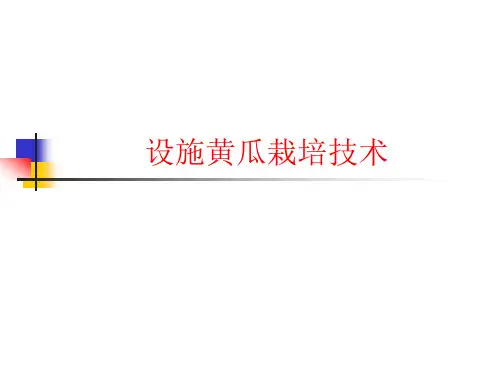1.1.2设施黄瓜栽培