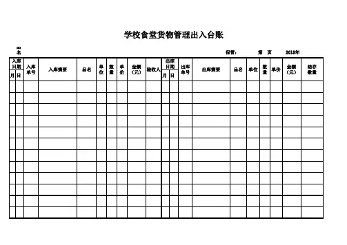 学校食堂台账登记