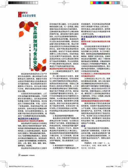 食品添加剂与食品安全食品的加工