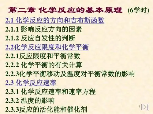 普通化学   化学反应的基本原理