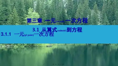 七年级数学上册 第三章 一元一次方程3.1 从算式到方程3.1.1 一元一次方程课件