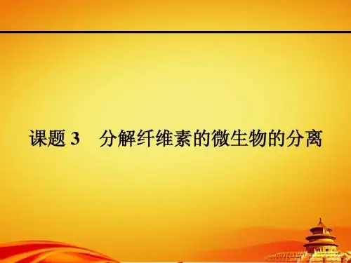 (人教版)高中生物选修一全册ppt课件：2.3分解纤维素的微生物的分离