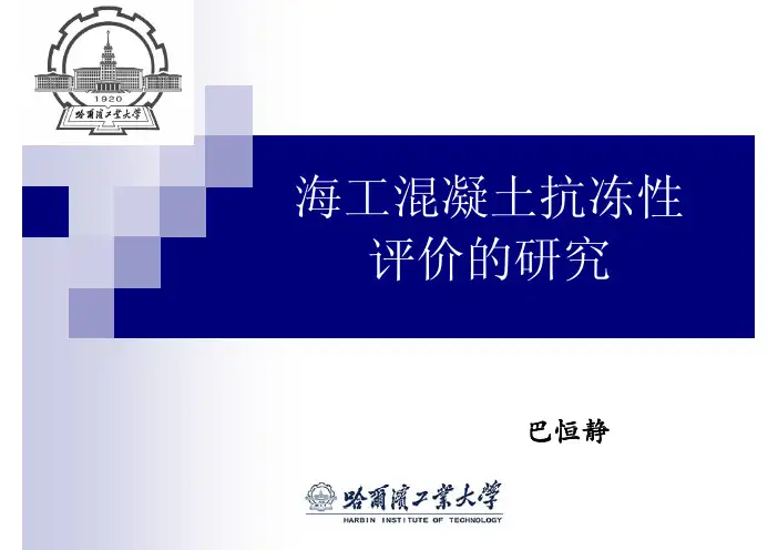 13-巴恒静---海工混凝土抗冻性评价的研究