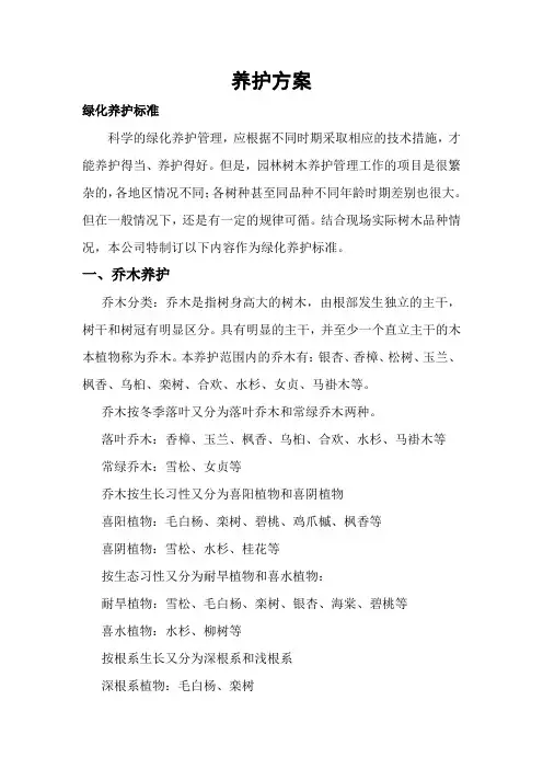 养护方案