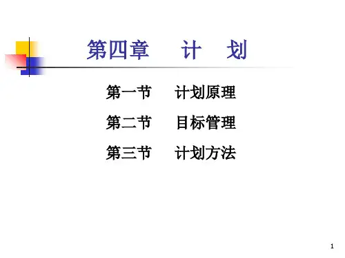 管理学第四章计划PPT课件