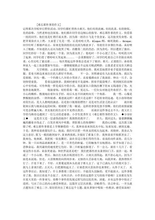 难忘那件事的作文