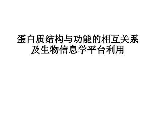蛋白质结构与功能的相互关系及生物信息学平台利用